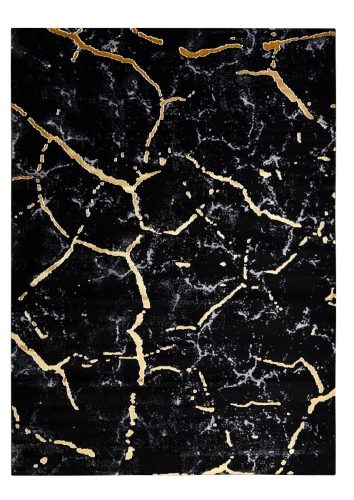 Kusový koberec Gloss 410A 86 3D mramor black/gold-160x220