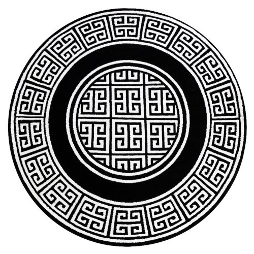 Kusový koberec Gloss 6776 85 greek black/ivory kruh-150x150 (průměr) kruh