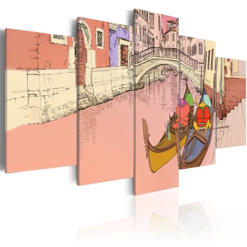 Obraz - Romantic gondolas - 5 pieces